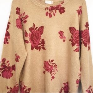 Cute rose decorative cream colored sweater